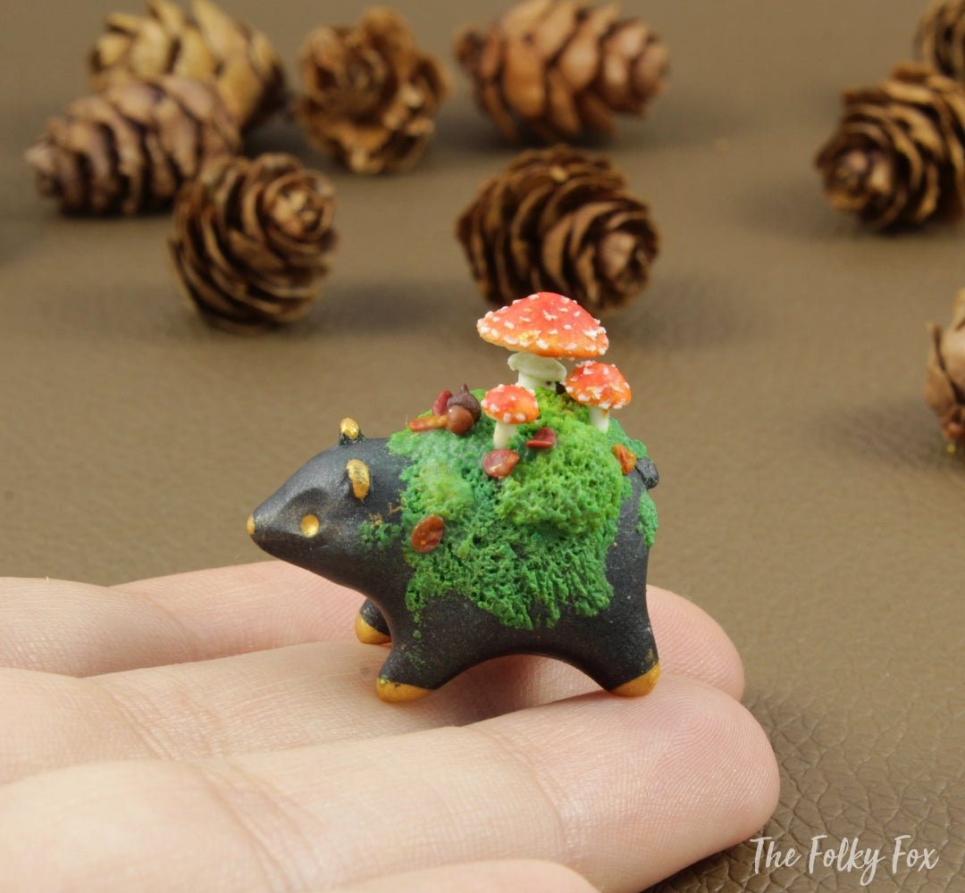 Copy of Mushroom bear Sculpture in Polymer Clay - 2 - The Folky Fox