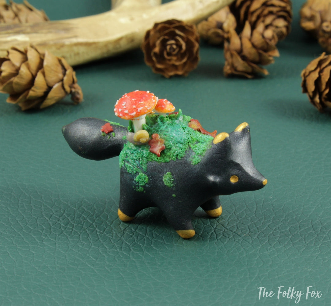 Mushroom Fox Sculpture in Polymer Clay - 5 - The Folky Fox