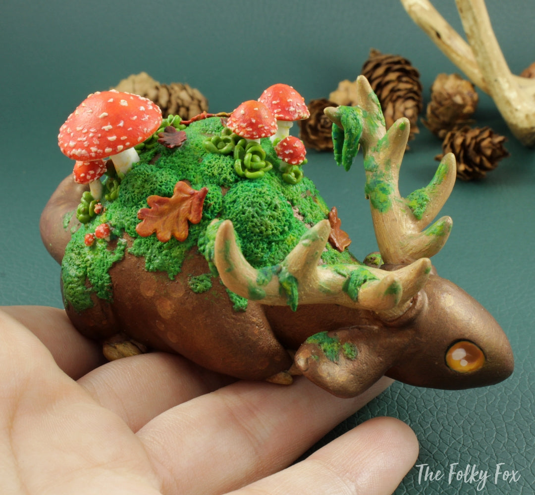 Forest dragon Sculpture in Polymer Clay - The Folky Fox