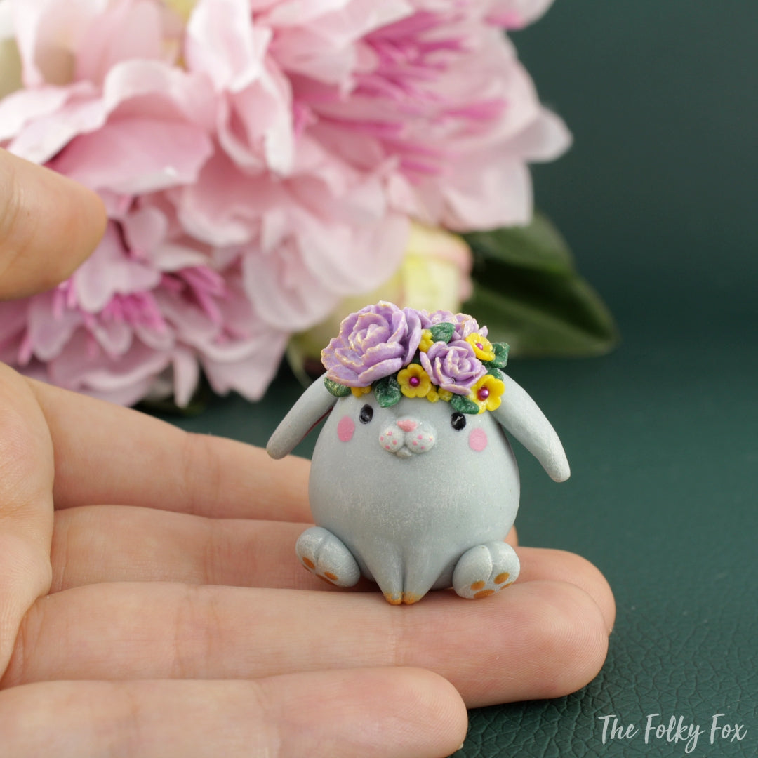 Bunny Sculpture in Polymer Clay 3 - The Folky Fox