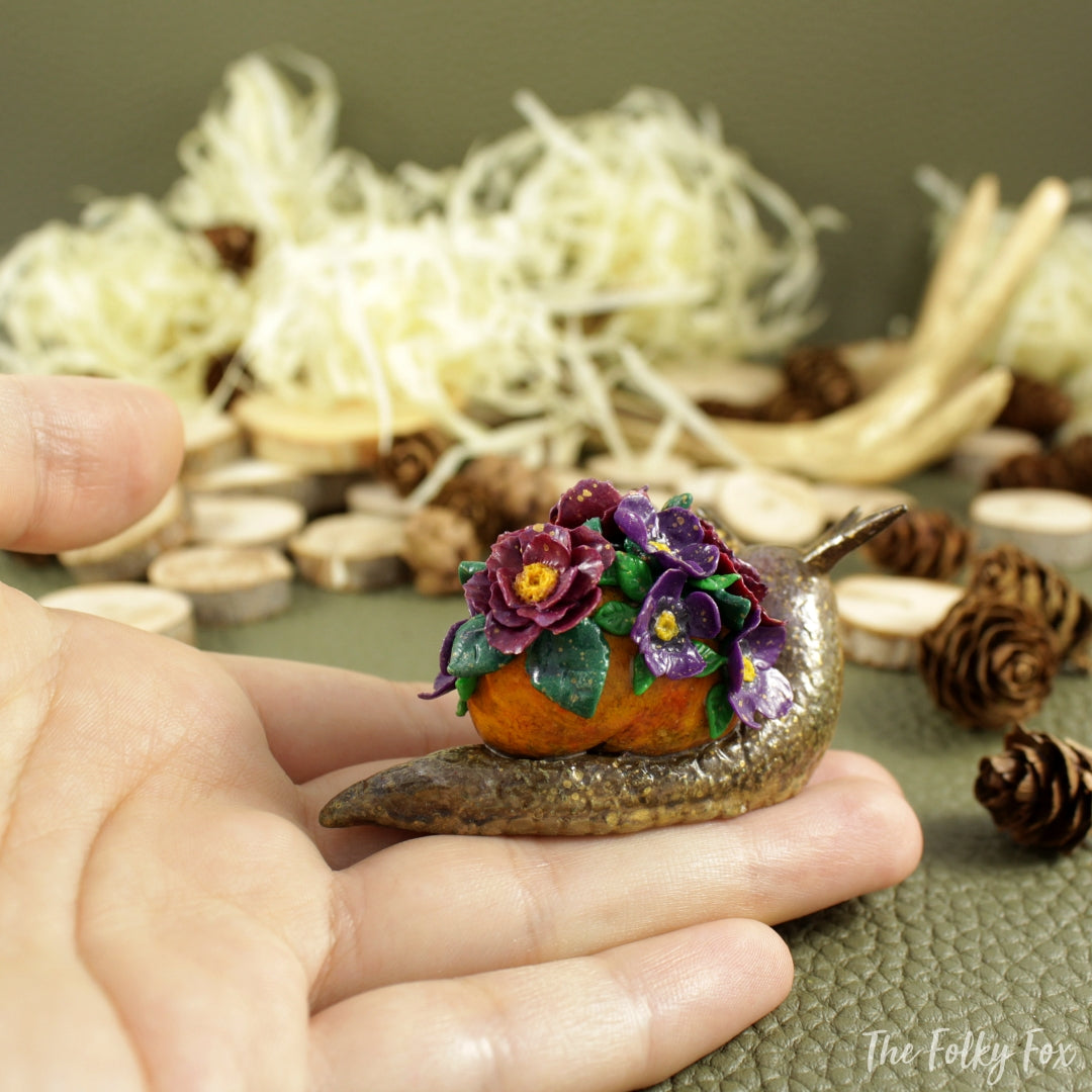 Spring Snail Sculpture in Polymer Clay - The Folky Fox