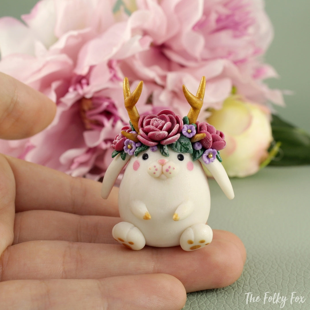 Bunny Sculpture in Polymer Clay 6 - The Folky Fox