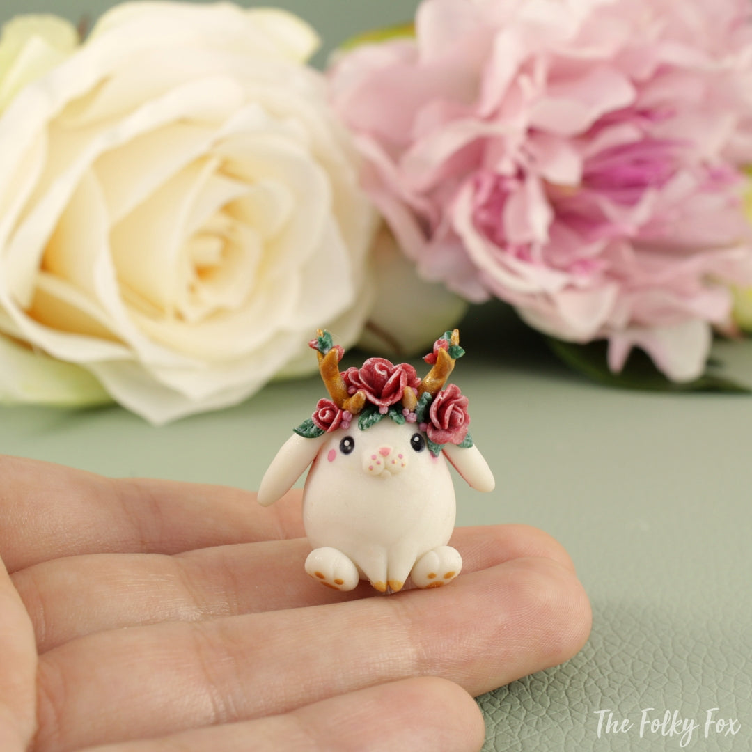 Bunny Sculpture in Polymer Clay 1 - The Folky Fox