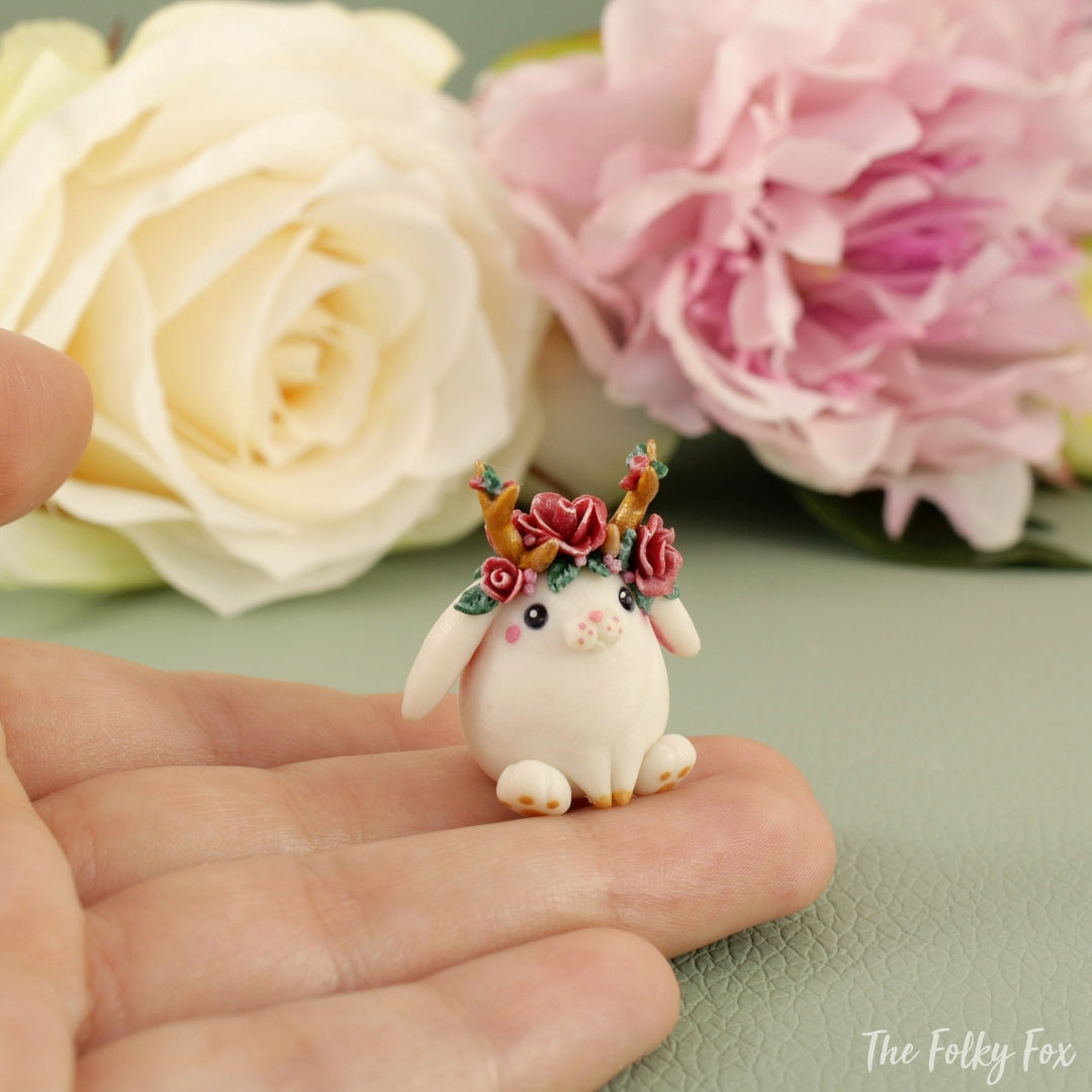 Bunny Sculpture in Polymer Clay 1 - The Folky Fox