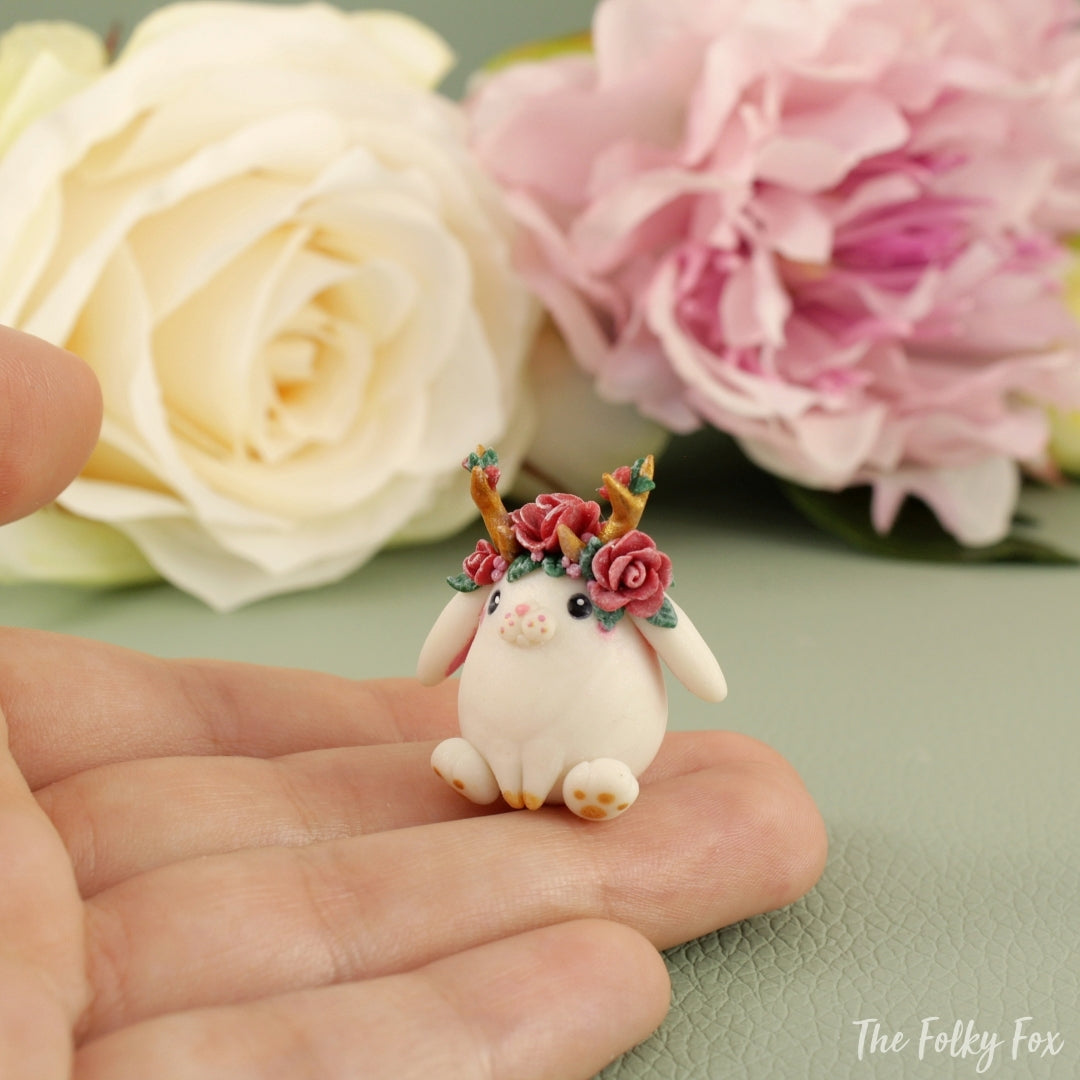 Bunny Sculpture in Polymer Clay 1 - The Folky Fox