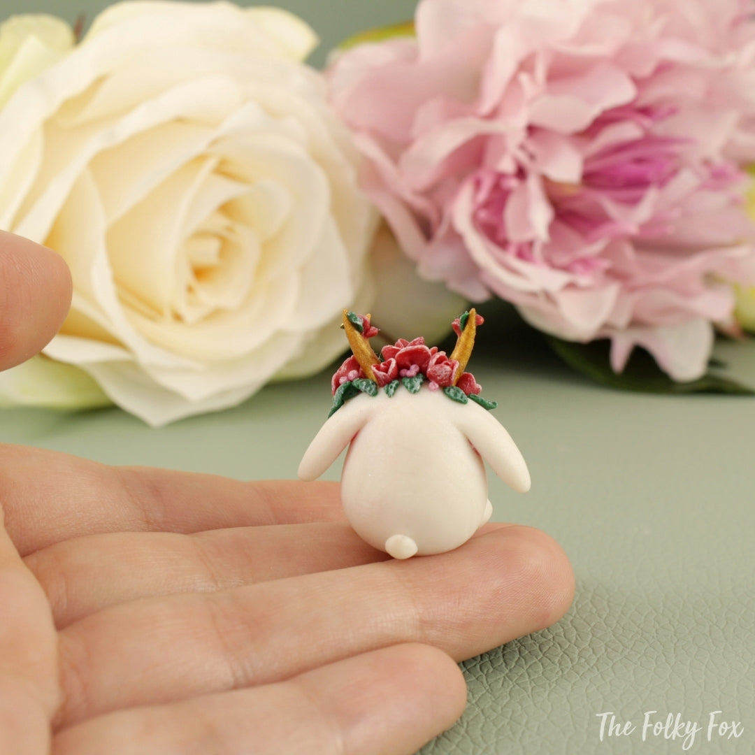 Bunny Sculpture in Polymer Clay 1 - The Folky Fox
