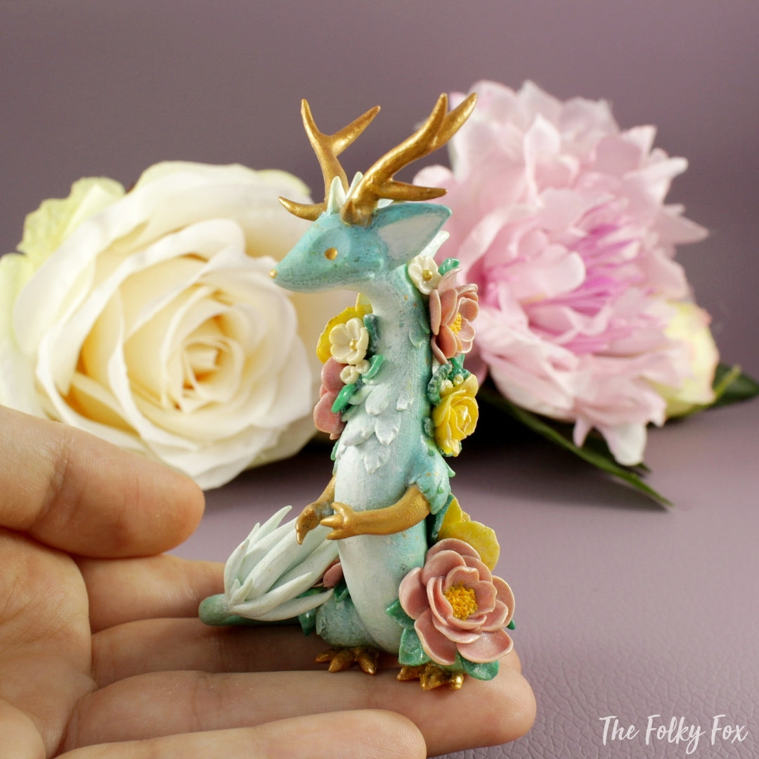 Spring Dragon in Polymer Clay - The Folky Fox