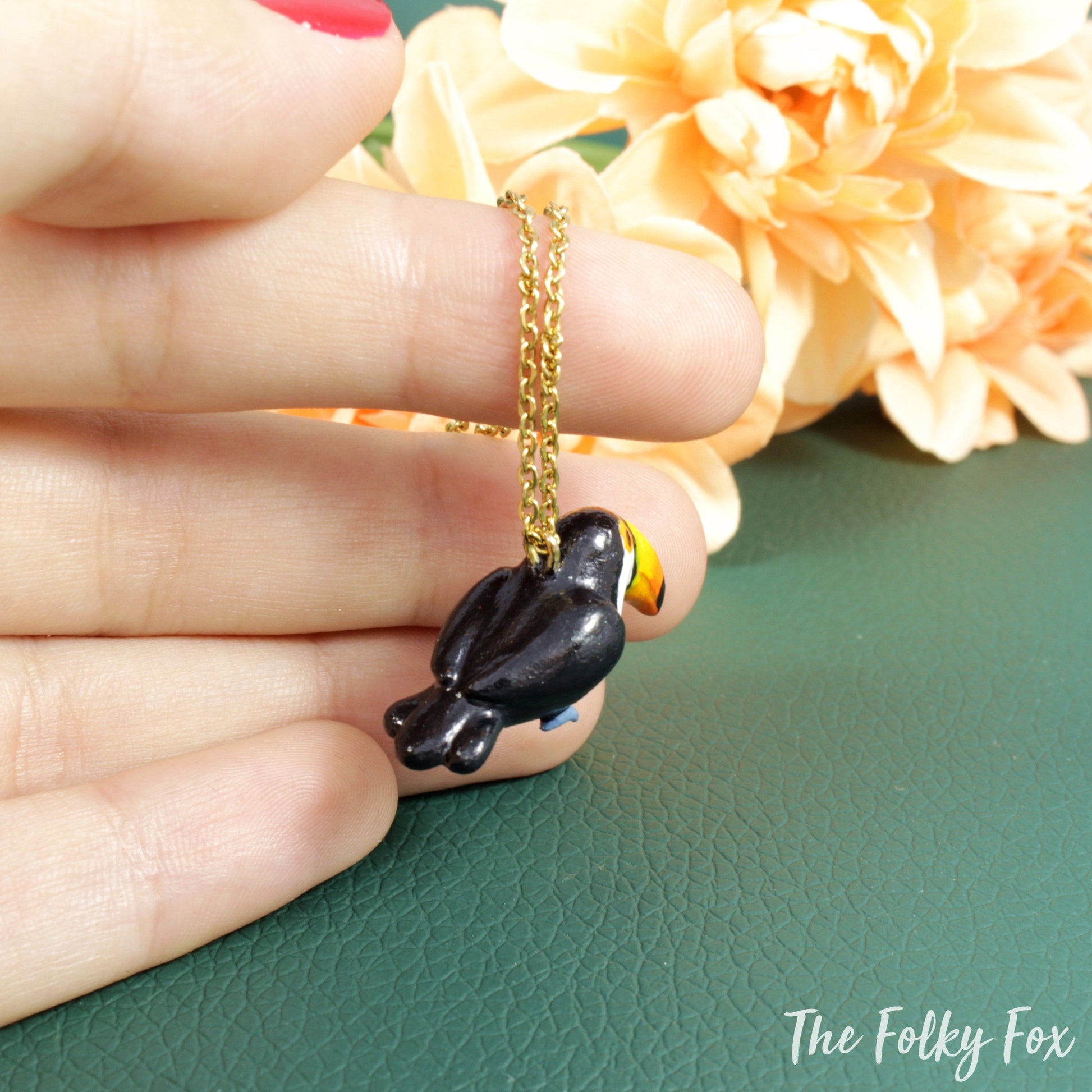 Toucan Necklace in Polymer Clay - The Folky Fox