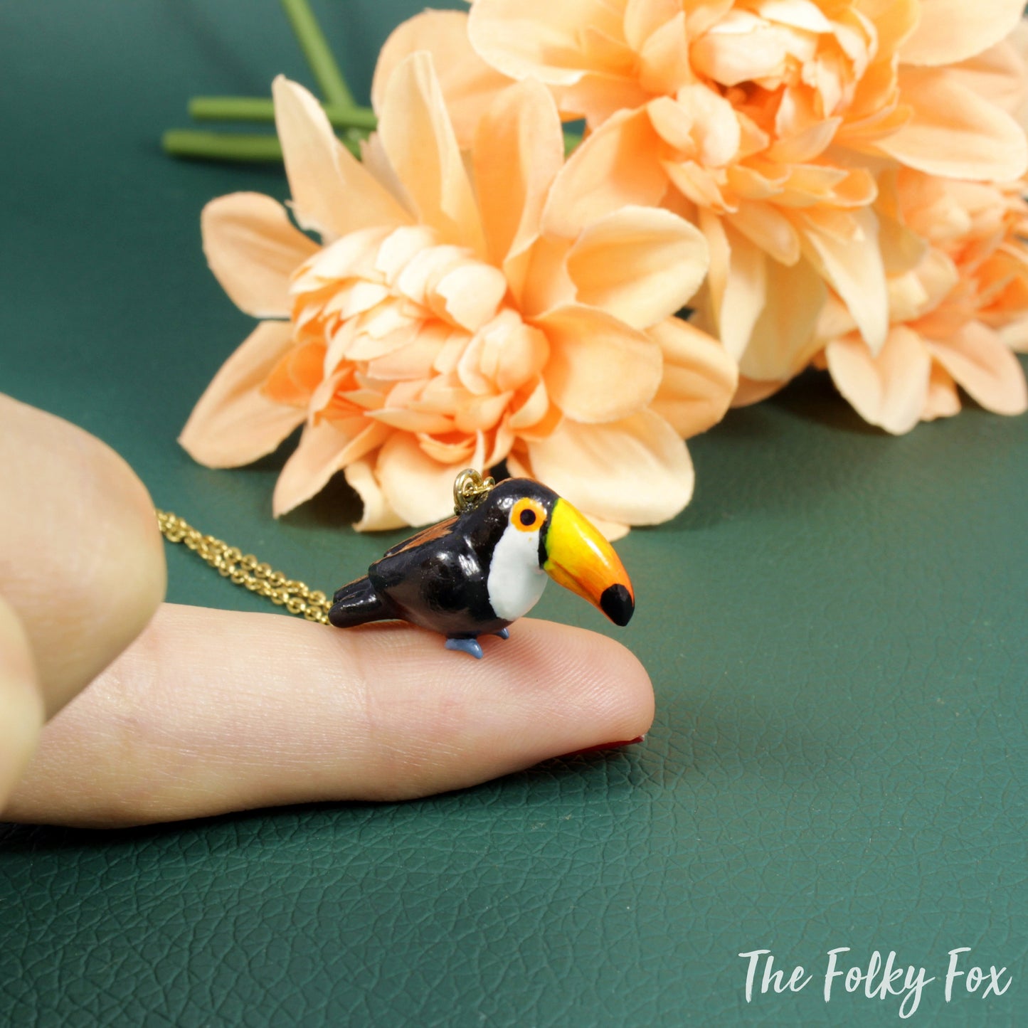 Toucan Necklace in Polymer Clay - The Folky Fox