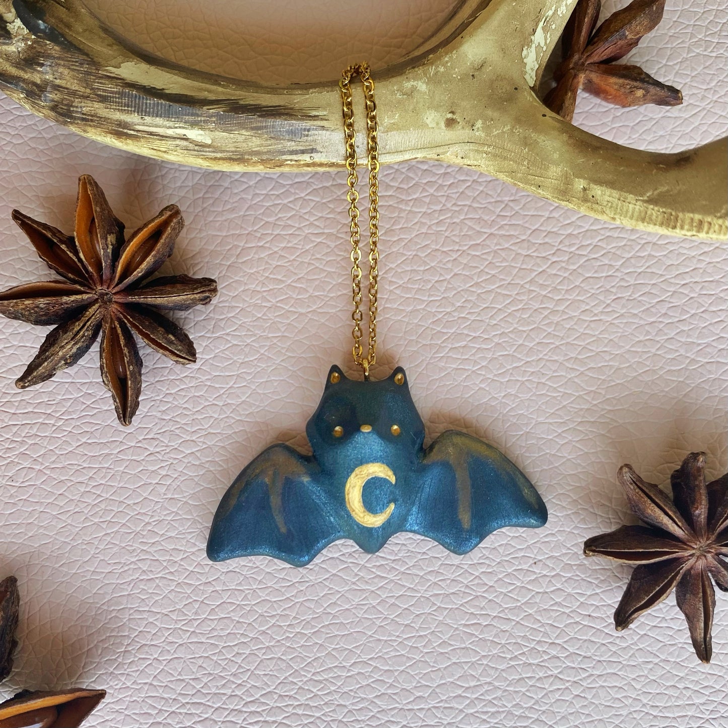 Flying Fox Necklace in Polymer Clay