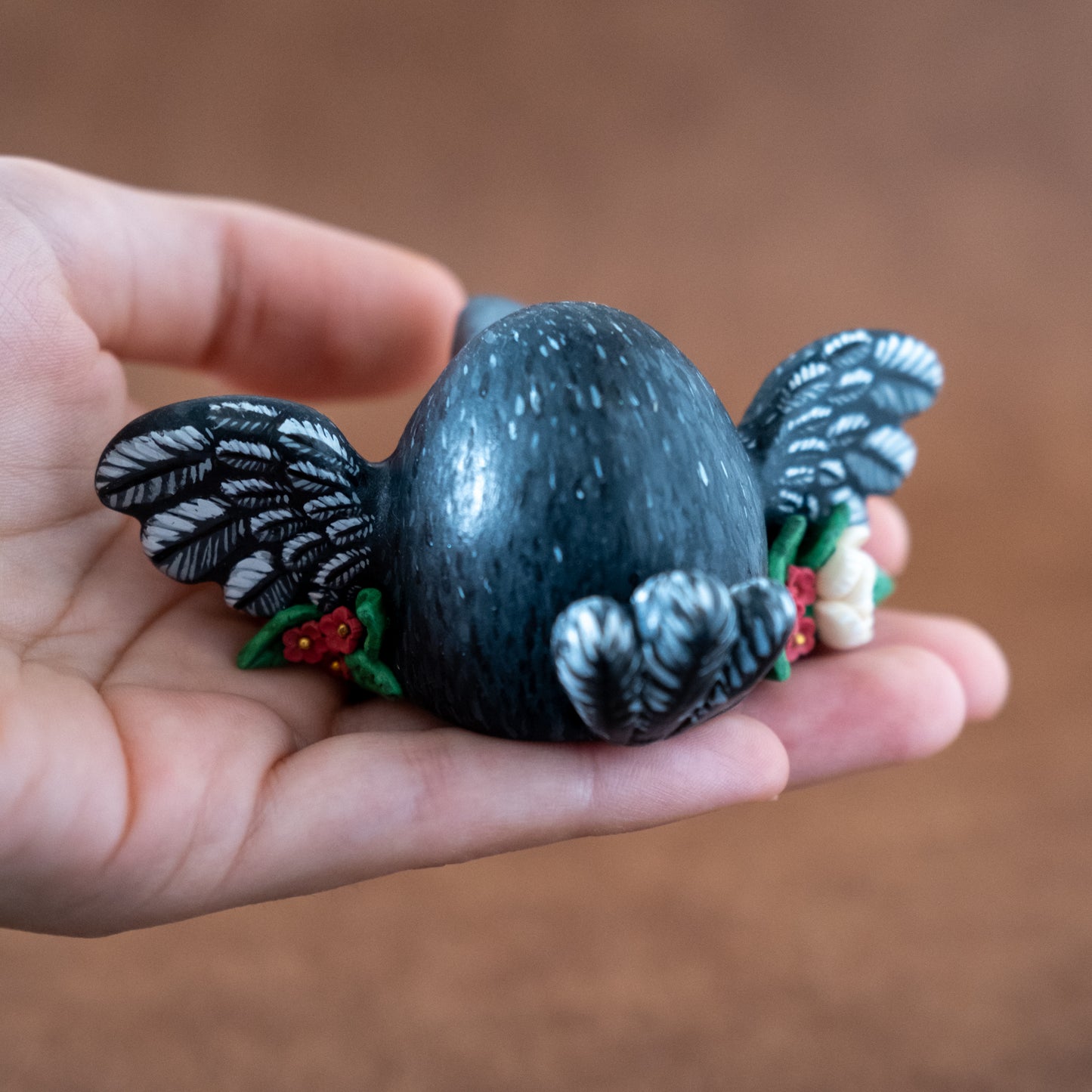 Raven Figurine in Polymer Clay