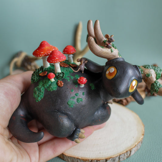 Forest dragon Sculpture in Polymer Clay