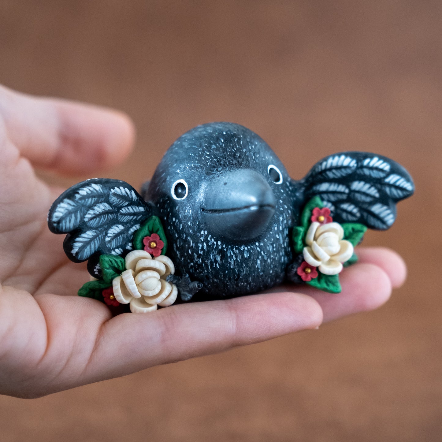 Raven Figurine in Polymer Clay