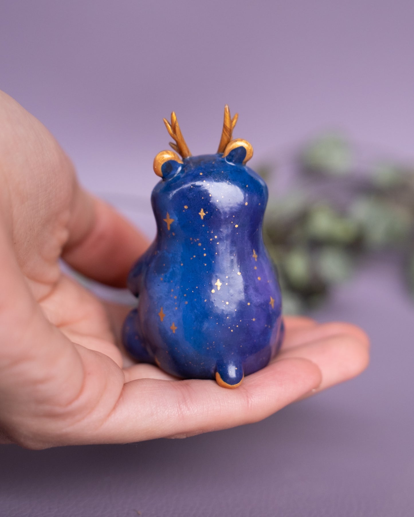 Galaxy Bear Figurine in Polymer Clay